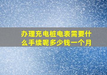 办理充电桩电表需要什么手续呢多少钱一个月