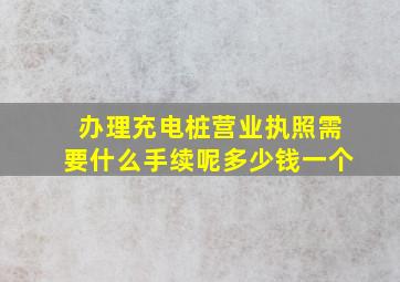 办理充电桩营业执照需要什么手续呢多少钱一个