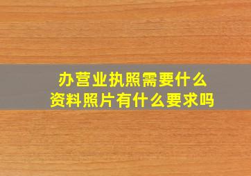 办营业执照需要什么资料照片有什么要求吗