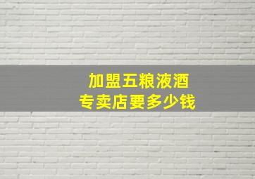 加盟五粮液酒专卖店要多少钱