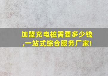 加盟充电桩需要多少钱,一站式综合服务厂家!