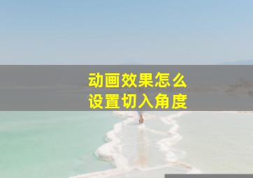 动画效果怎么设置切入角度