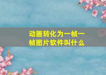 动画转化为一帧一帧图片软件叫什么