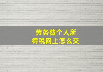 劳务费个人所得税网上怎么交