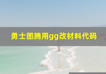 勇士图腾用gg改材料代码