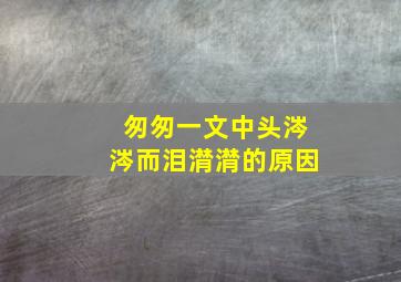 匆匆一文中头涔涔而泪潸潸的原因