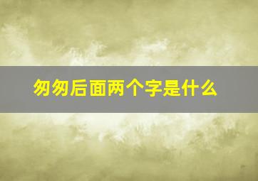 匆匆后面两个字是什么