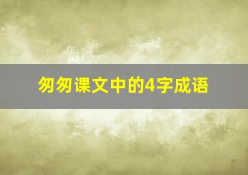 匆匆课文中的4字成语