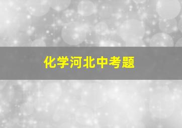 化学河北中考题