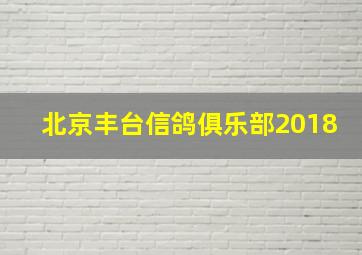 北京丰台信鸽俱乐部2018