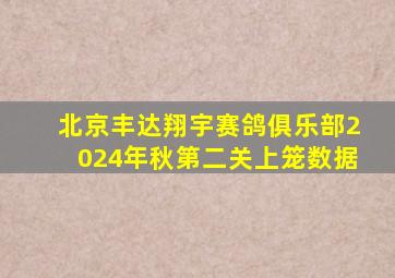 北京丰达翔宇赛鸽俱乐部2024年秋第二关上笼数据