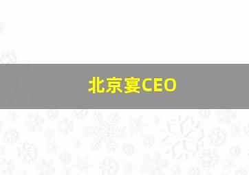 北京宴CEO