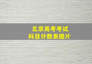 北京高考考试科目分数表图片