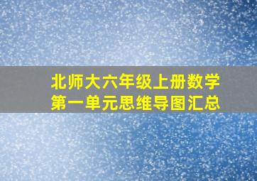 北师大六年级上册数学第一单元思维导图汇总