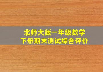 北师大版一年级数学下册期末测试综合评价