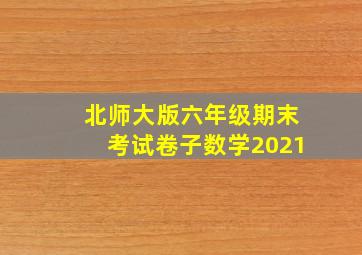 北师大版六年级期末考试卷子数学2021