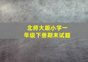 北师大版小学一年级下册期末试题