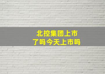 北控集团上市了吗今天上市吗