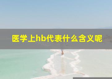 医学上hb代表什么含义呢