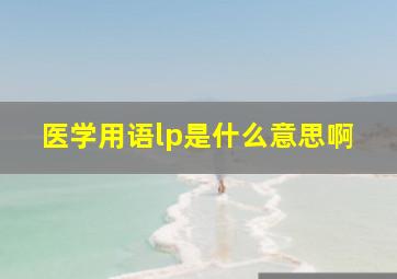 医学用语lp是什么意思啊