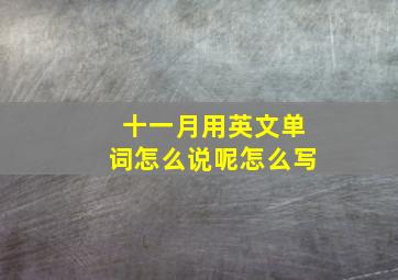 十一月用英文单词怎么说呢怎么写