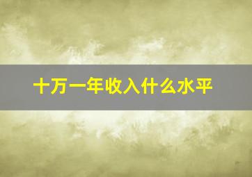 十万一年收入什么水平