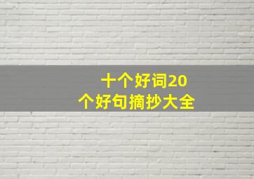 十个好词20个好句摘抄大全