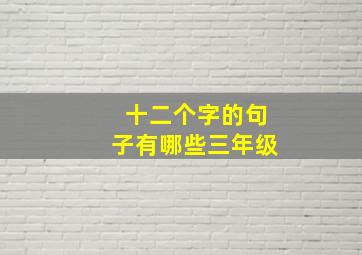 十二个字的句子有哪些三年级