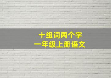 十组词两个字一年级上册语文