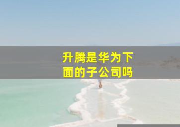 升腾是华为下面的子公司吗