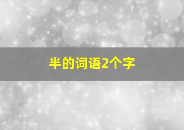 半的词语2个字