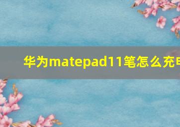 华为matepad11笔怎么充电