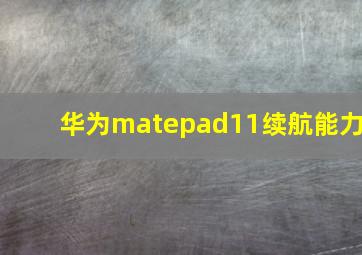 华为matepad11续航能力