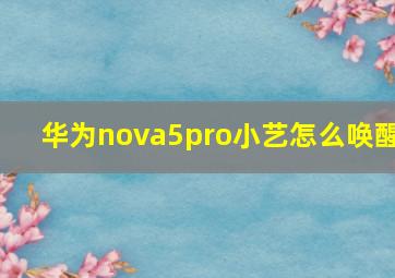 华为nova5pro小艺怎么唤醒