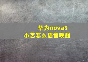 华为nova5小艺怎么语音唤醒