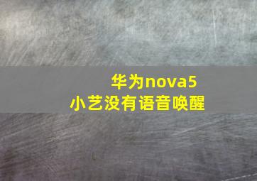 华为nova5小艺没有语音唤醒