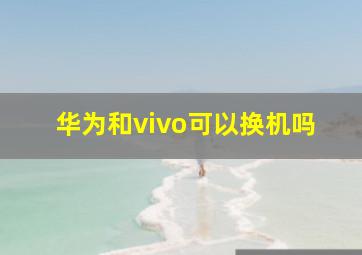 华为和vivo可以换机吗