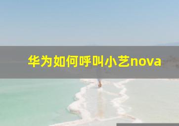 华为如何呼叫小艺nova