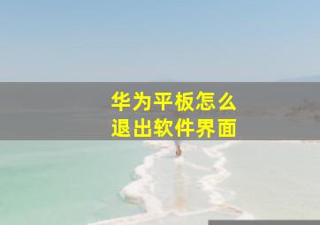 华为平板怎么退出软件界面