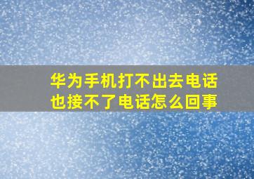 华为手机打不出去电话也接不了电话怎么回事