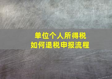 单位个人所得税如何退税申报流程