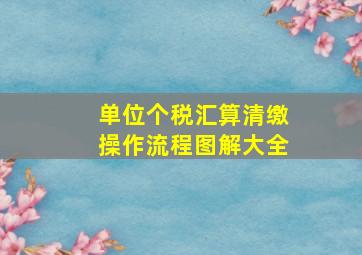 单位个税汇算清缴操作流程图解大全