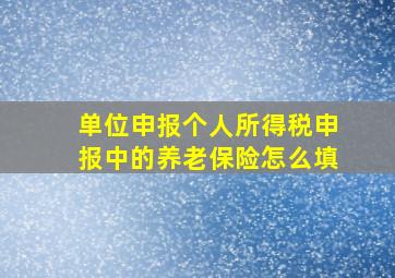 单位申报个人所得税申报中的养老保险怎么填