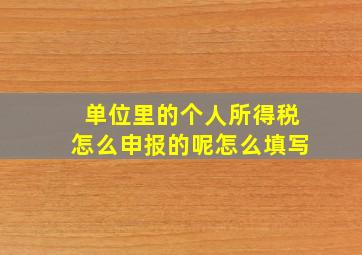 单位里的个人所得税怎么申报的呢怎么填写