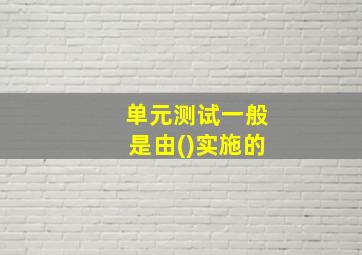 单元测试一般是由()实施的