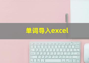 单词导入excel