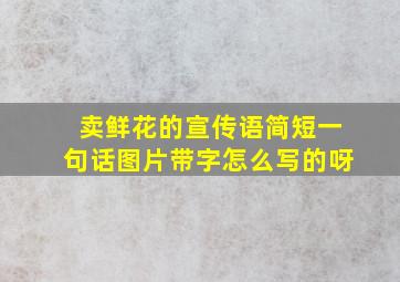 卖鲜花的宣传语简短一句话图片带字怎么写的呀