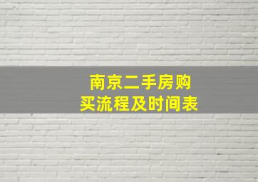 南京二手房购买流程及时间表