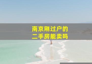 南京刚过户的二手房能卖吗