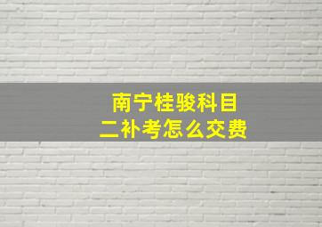 南宁桂骏科目二补考怎么交费